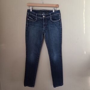 Seven7 Dark Denim Skinny Stitching Jeans Size 29